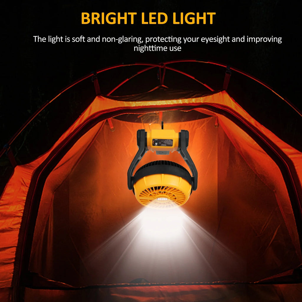 Rechargeable 8 Inch Camping Fan with LED Lantern U452701