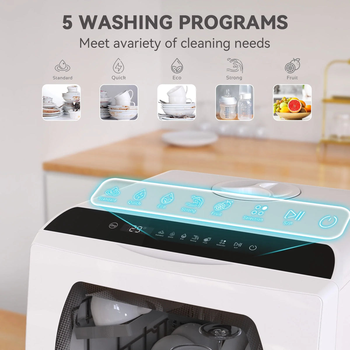 Portable Countertop Dishwasher with 5L Built-in Water Tank U304225