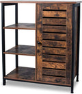 Rustic Brown Bathroom Storage Cabinet with 3 Open Shelves and Closed Compartments W966