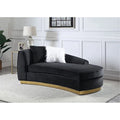 Black Velvet Chaise with 2 Pillows I199