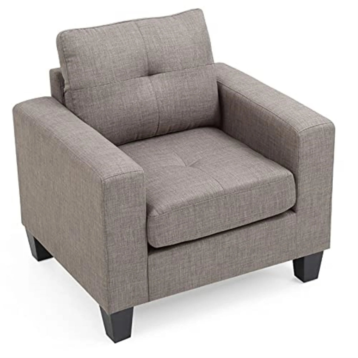 Gray Twill Fabric Club Chair V306