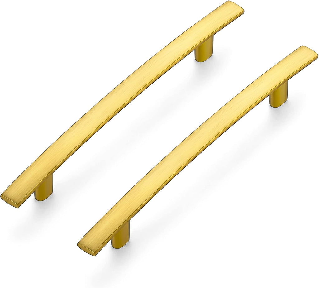 Matte Black Curved Cabinet Pulls, 7.25” Length, 5” Hole Center, Pack of 2 A612474