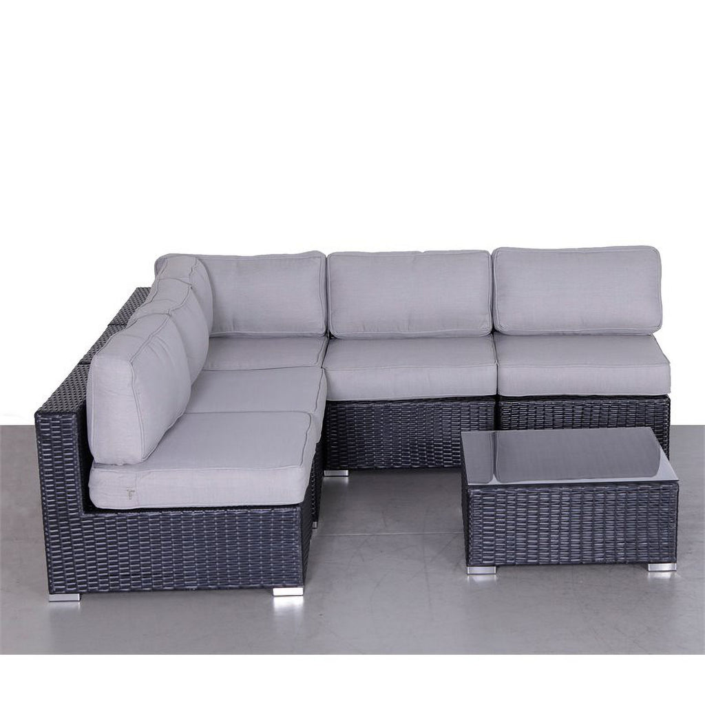 6-Piece Sectional Set with Cushions in Black/Gray P473338