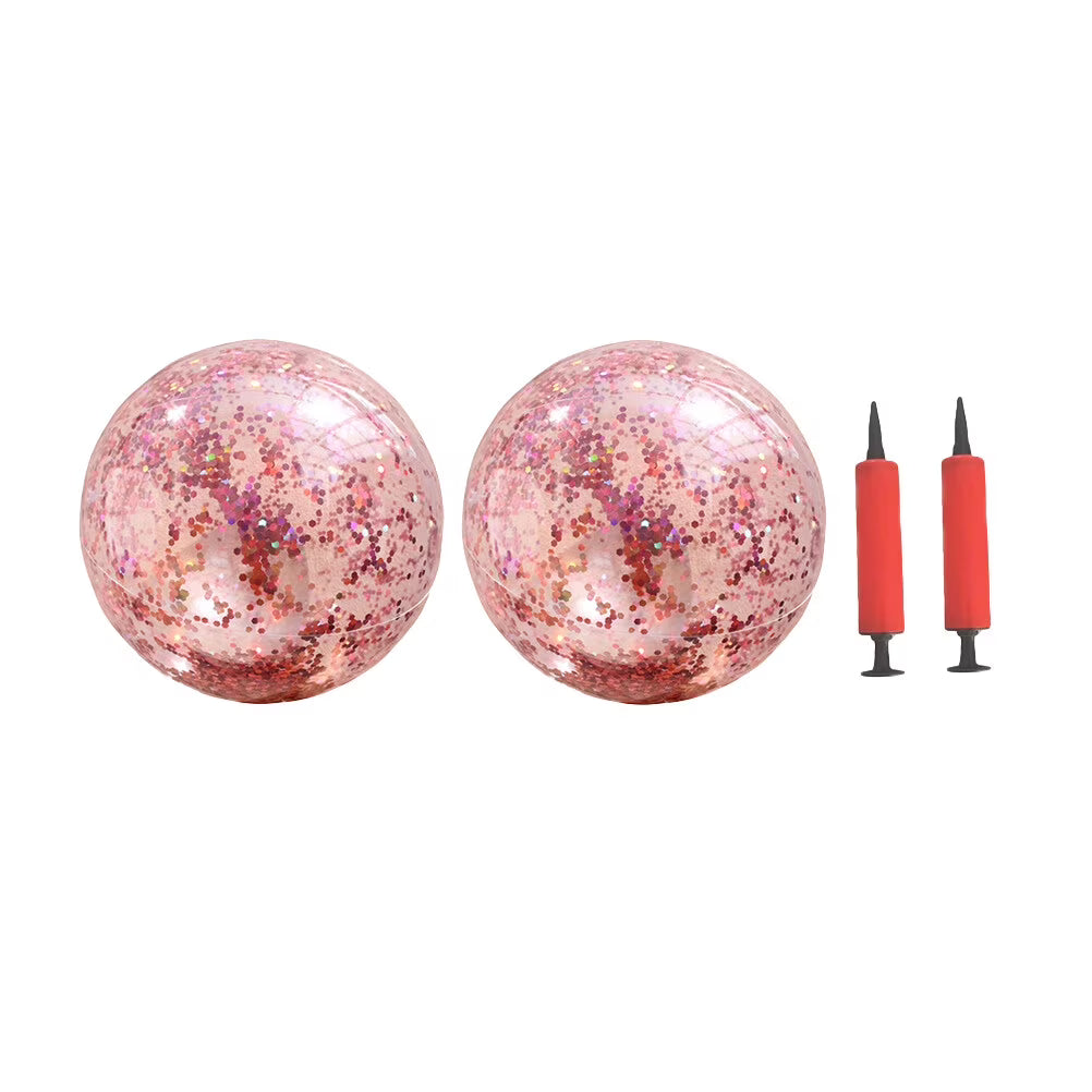 4 Pcs 40CM/60CM Glitter Ball and Pump Set F2589