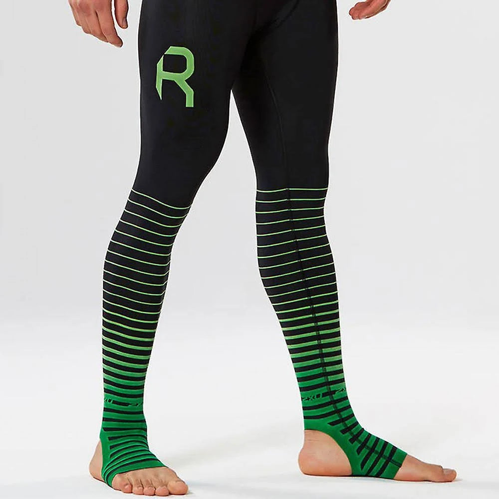 Black-Green XXL Compression Tights W4316