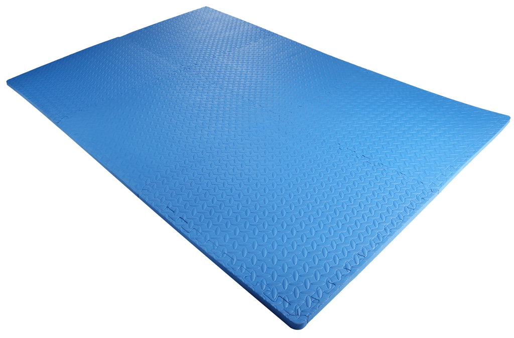 1 In. Thick EVA Foam Interlocking Exercise Mat, 18 Piece, Black E930