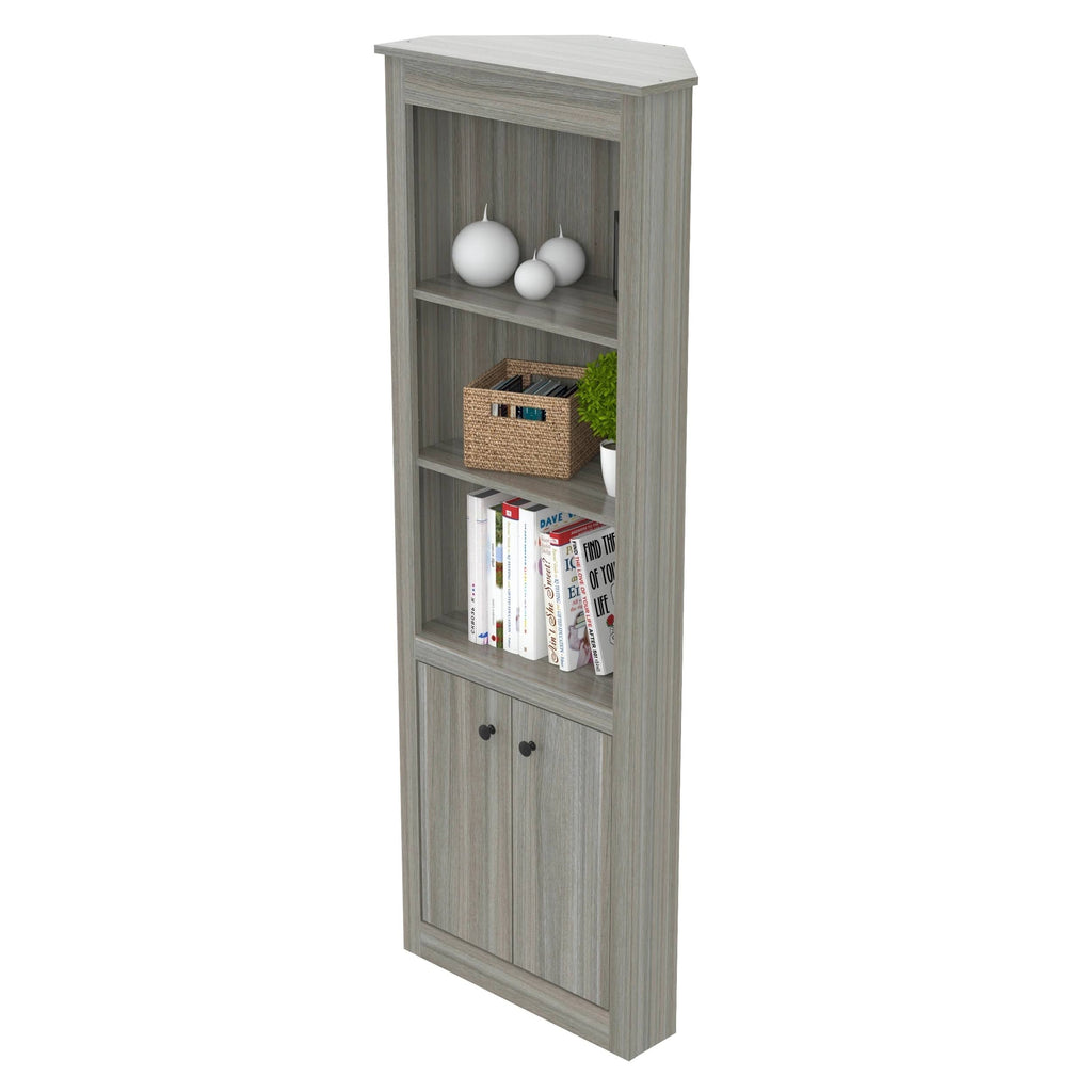 Smoked Oak Corner Bookcase V97133