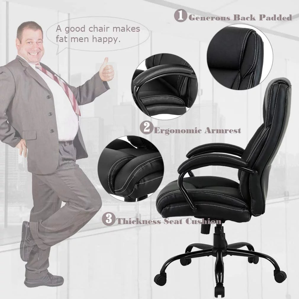 Black High Back Ergonomic Computer Chair with Lumbar Support U38486