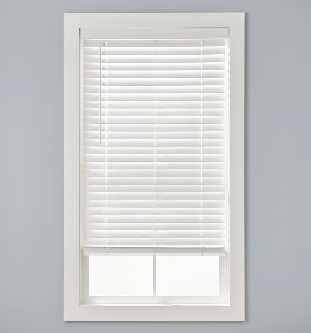2-inch Cordless Faux Wood Horizontal Window Blinds, White, 34X64 V478