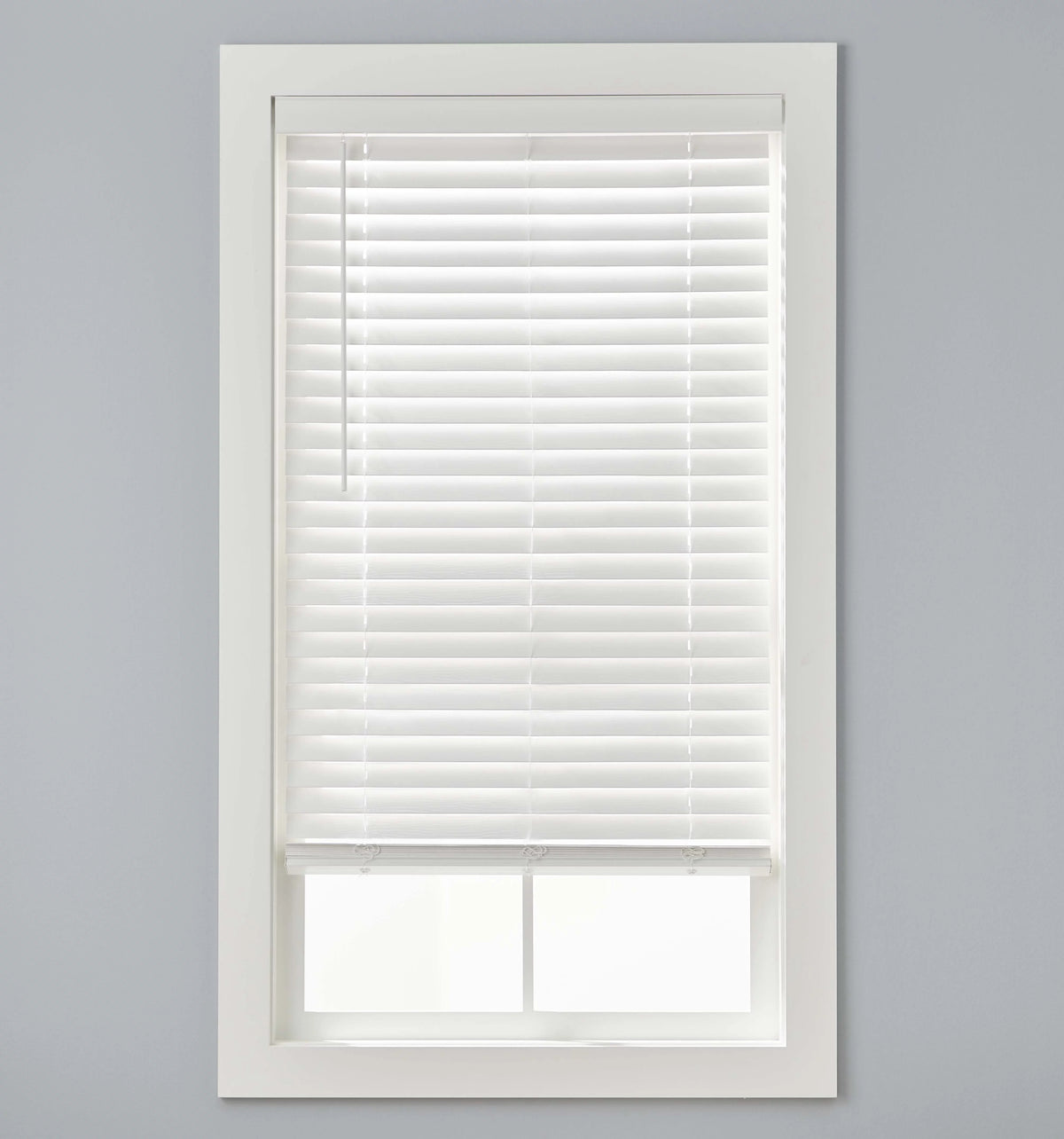2-inch Cordless Faux Wood Horizontal Window Blinds, White, 34X64 V478