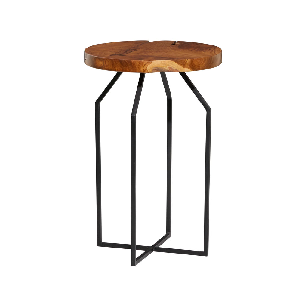 16" x 24" Brown Teak Wood Live Edge Accent Table Z4944