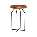 16" x 24" Brown Teak Wood Live Edge Accent Table Z4944