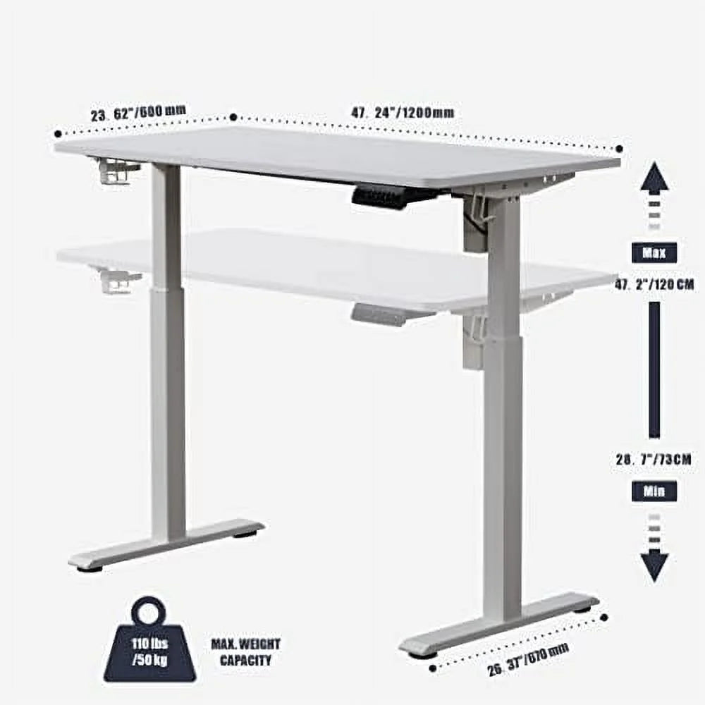 Electric Height Adjustable Standing Desk 55" Grey Oak N95354