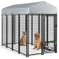 8x4x6 FT Outdoor Dog Kennel with Rotating Dog Bowl L459