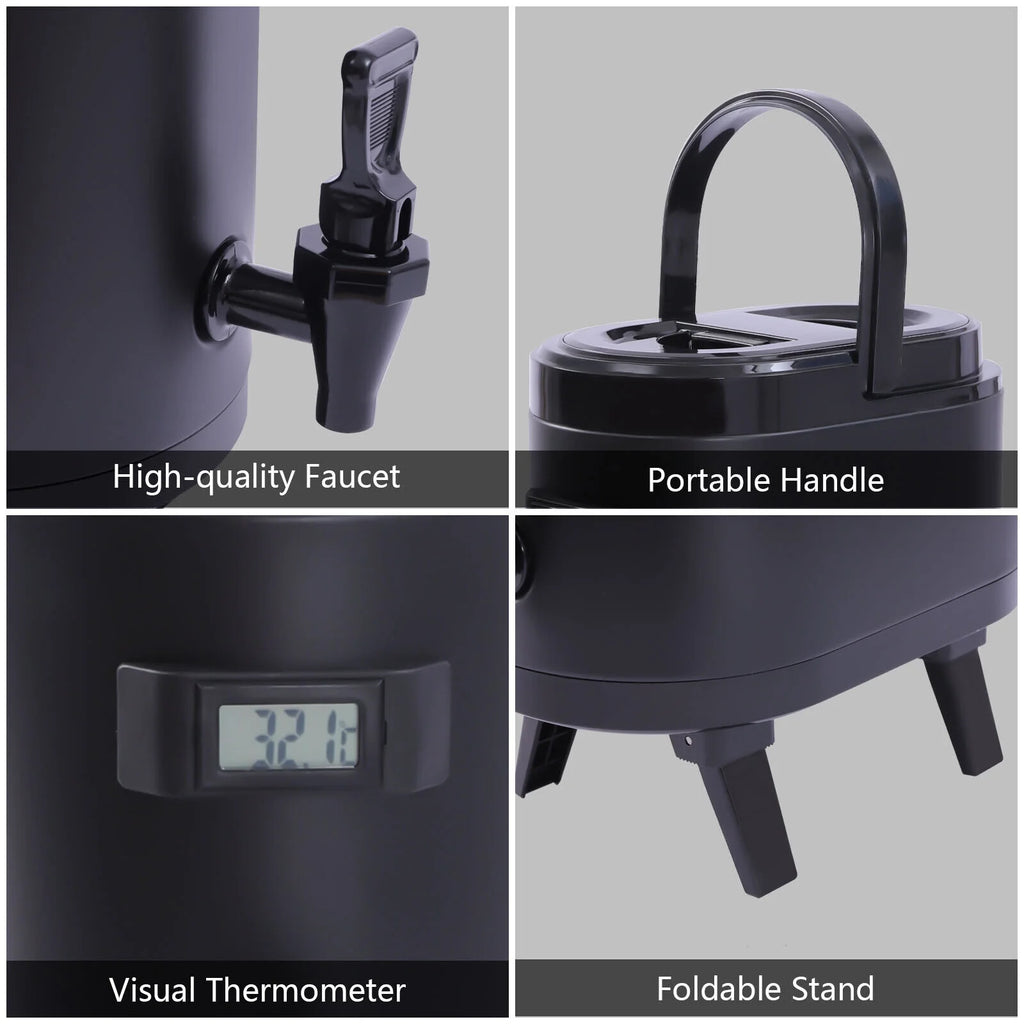 Black Insulated Beverage Dispenser with Handle Y861