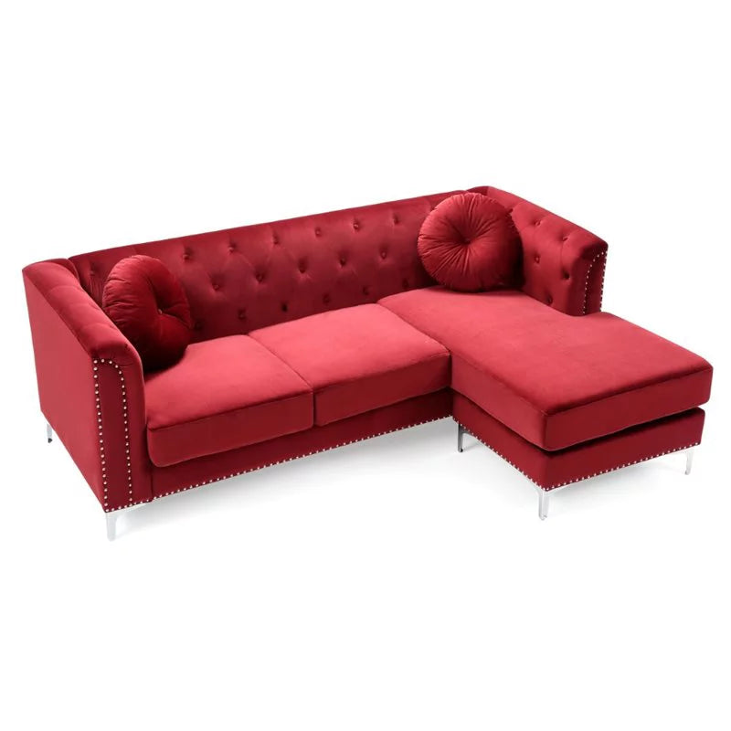 Velvet Sofa Chaise and Loveseat 2-Piece Set A144690