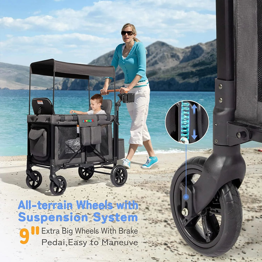 Double Stroller Wagon with 5 Point Harness J22201