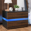 Brown High Gloss 2 Drawer Nightstand T89476