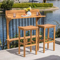 3 Piece Acacia Wood Balcony Bar Set D684