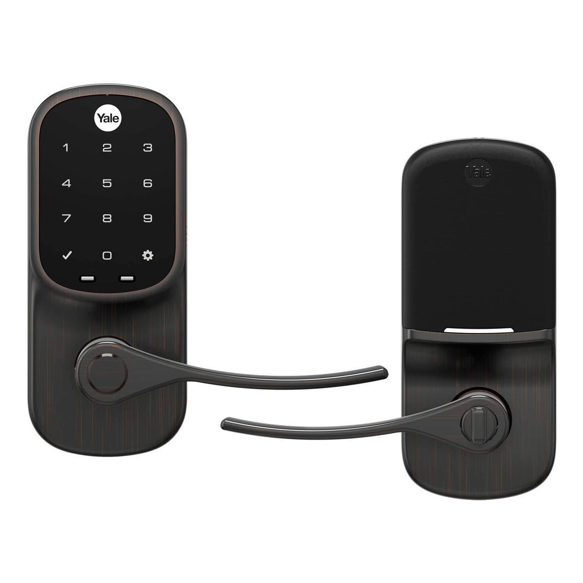 Oil Rubbed Bronze Lever Lock with Z-Wave Plus C153790