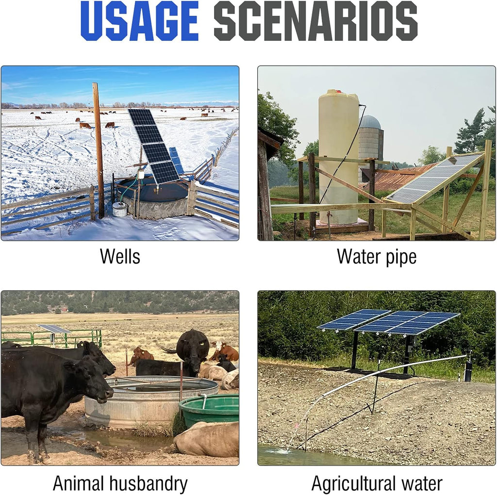 24V 400W Submersible Solar Well Pump Kit with 16ft Cable C8105