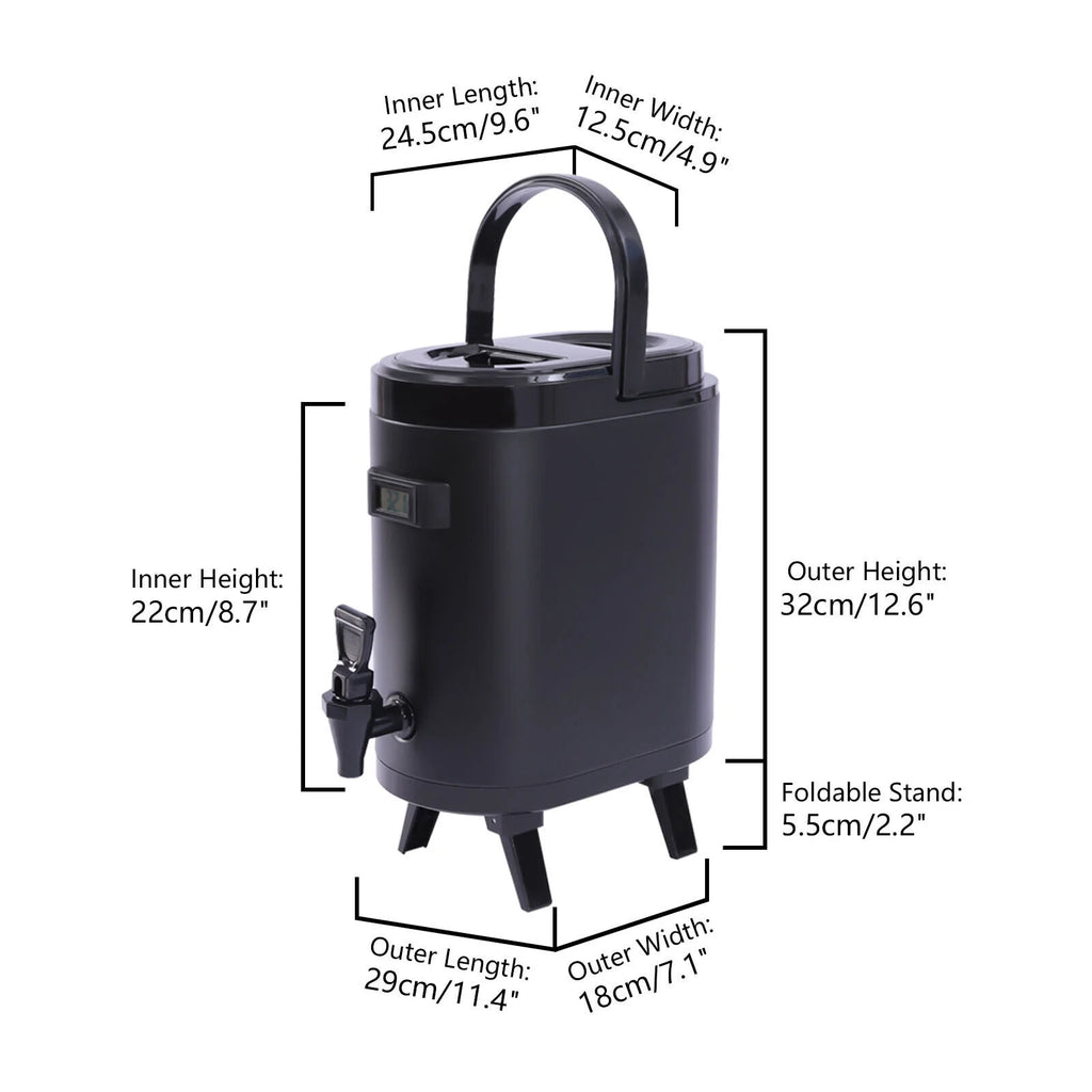 Black Insulated Beverage Dispenser with Handle Y861