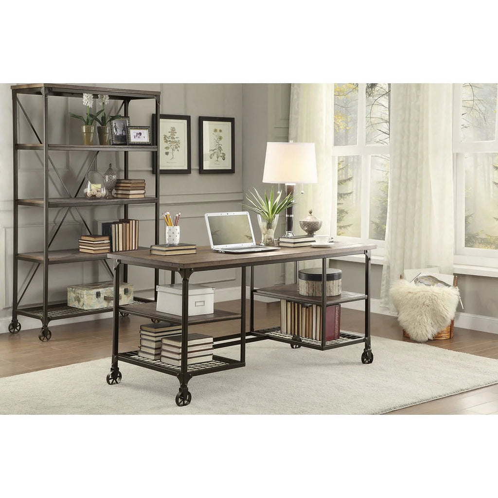 Metal Writing Desk in Pine Z162022