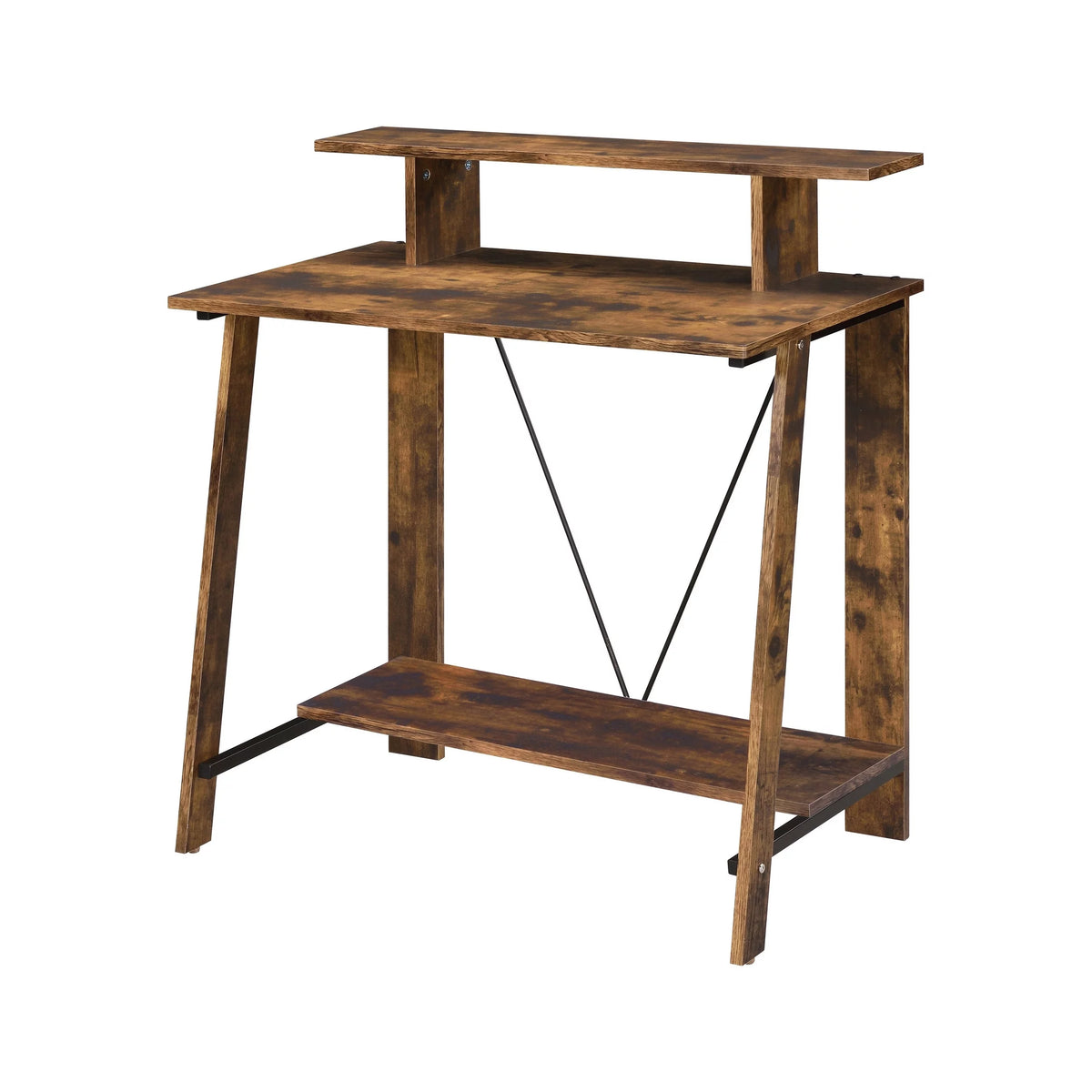 Weathered Oak and Black Writing Desk D2283