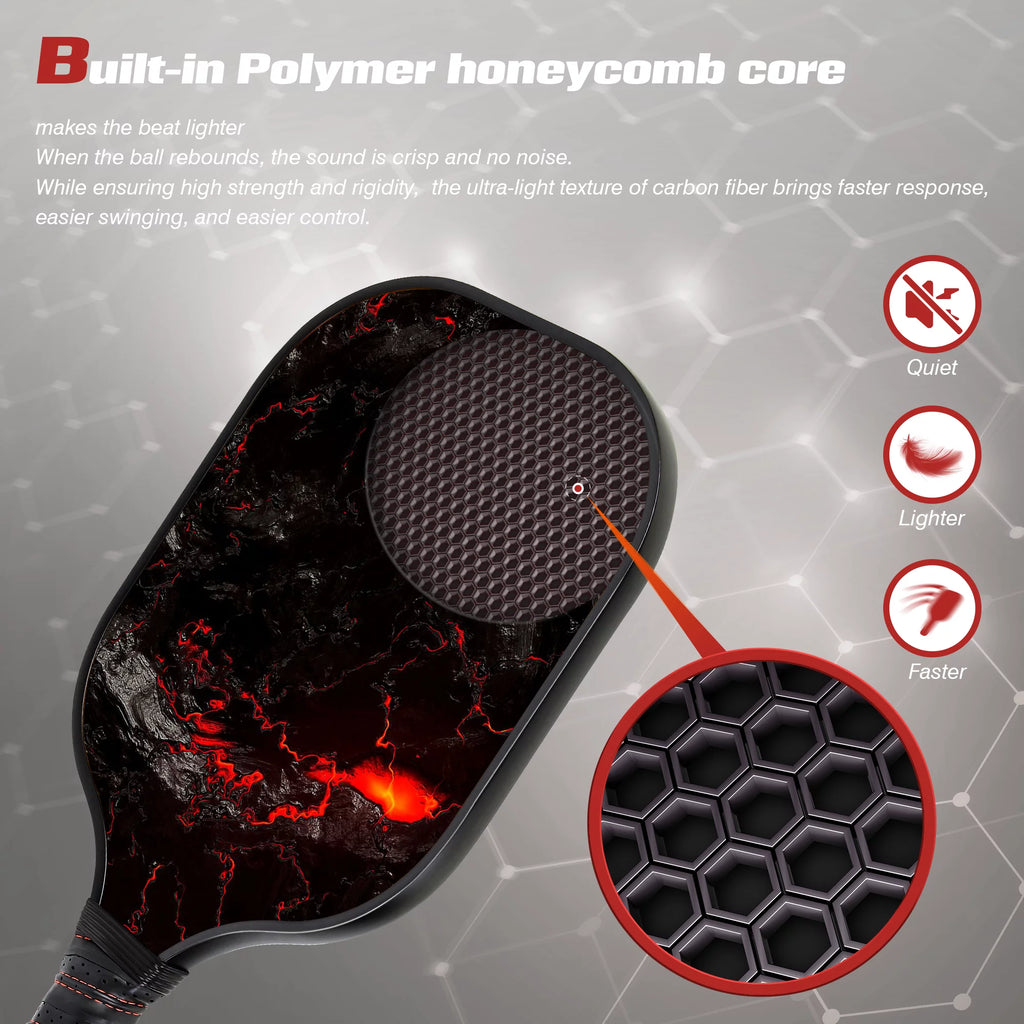 Graphite Fiber Pickleball Paddles Set with 4 Balls and Backpack L862380