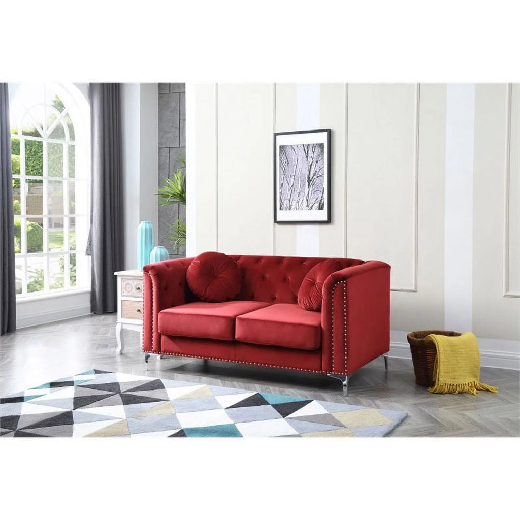 Velvet Sofa Chaise and Loveseat 2-Piece Set A144690