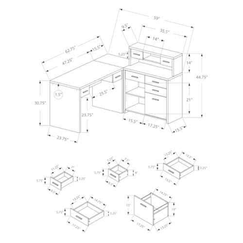Cappuccino Particle Board Computer Desk P880627