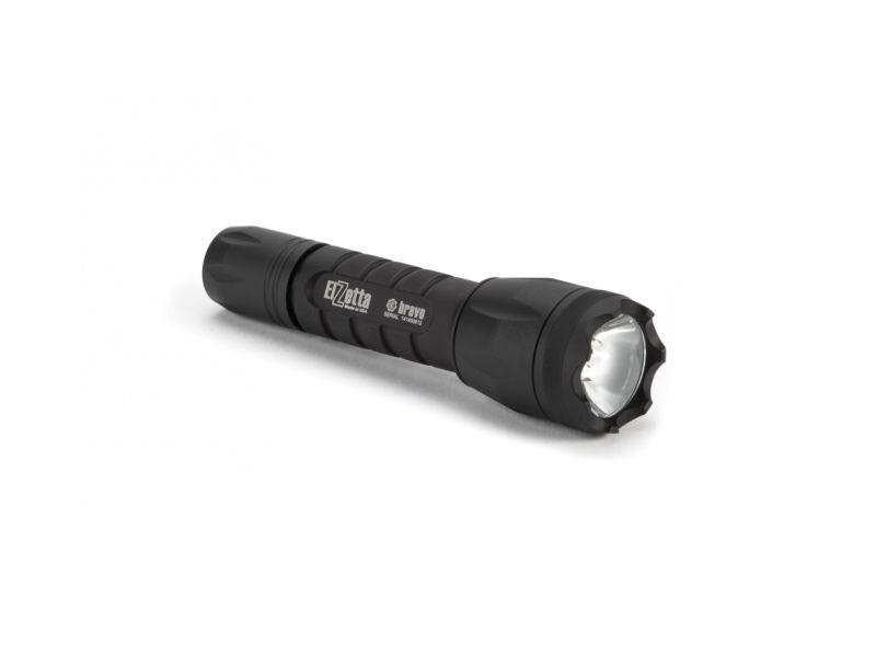 Black 650 Lumens LED Flashlight with Crenellated Bezel Ring A39419