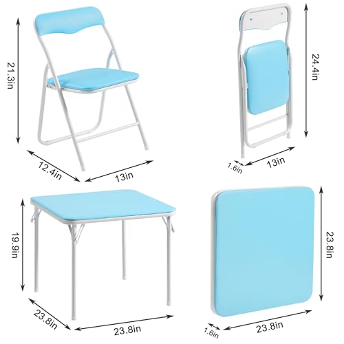 Kids Folding Activity Table and Chairs 5 Piece Set Black Y5819