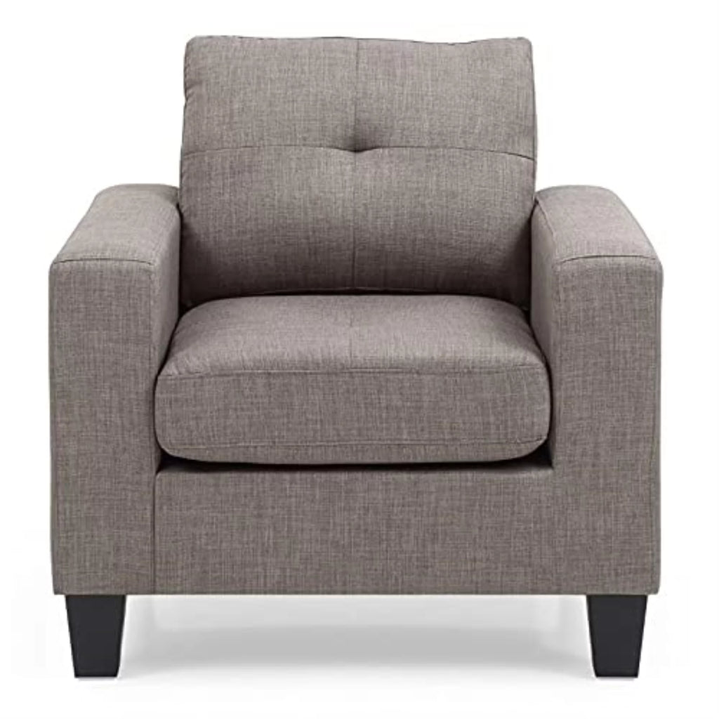 Gray Twill Fabric Club Chair V306