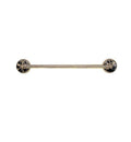 Satin White 24 inch Towel Bar Black Marble Y405
