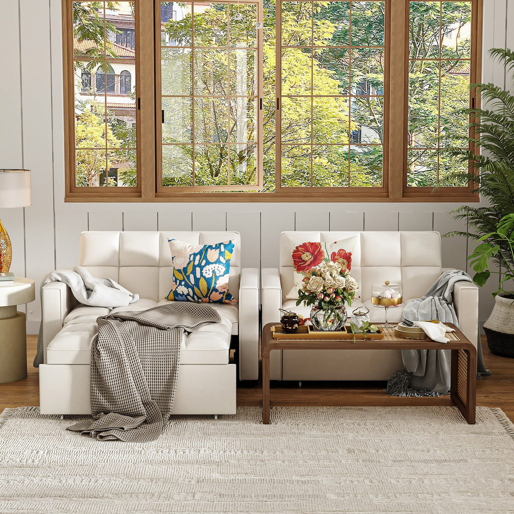 Adjustable Backrest Futon Sofa B675888