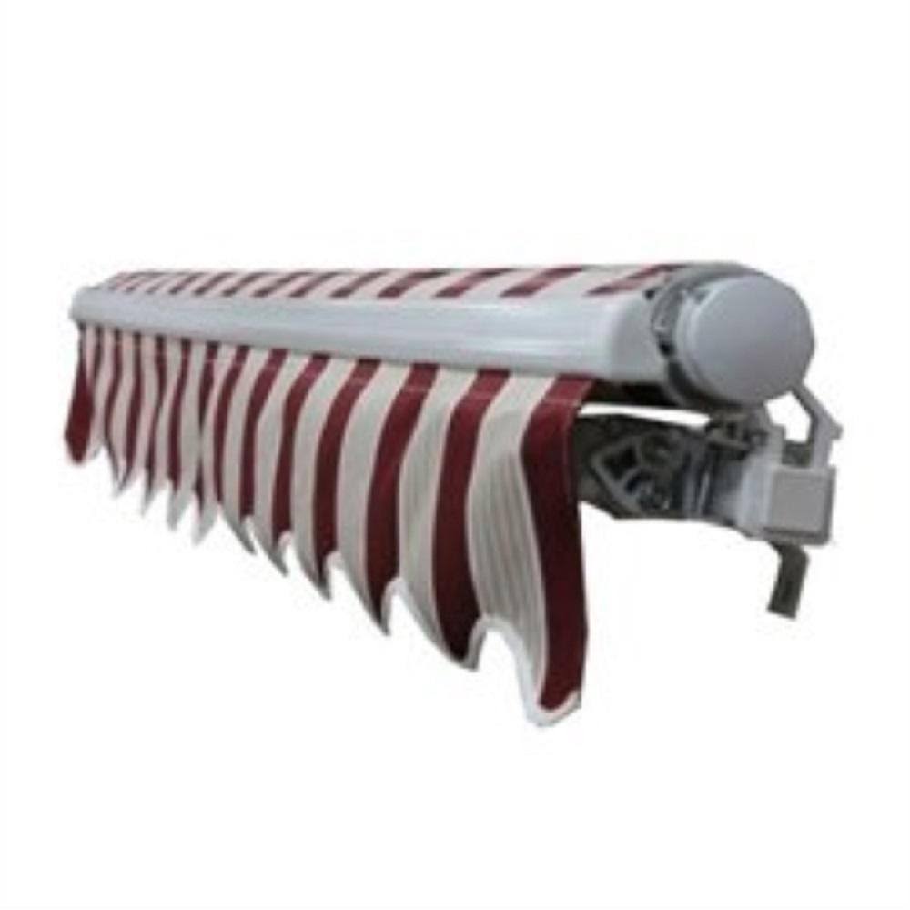 Retractable Motorized Patio Awning, 20 x 10, Multi Stripe Red L99724
