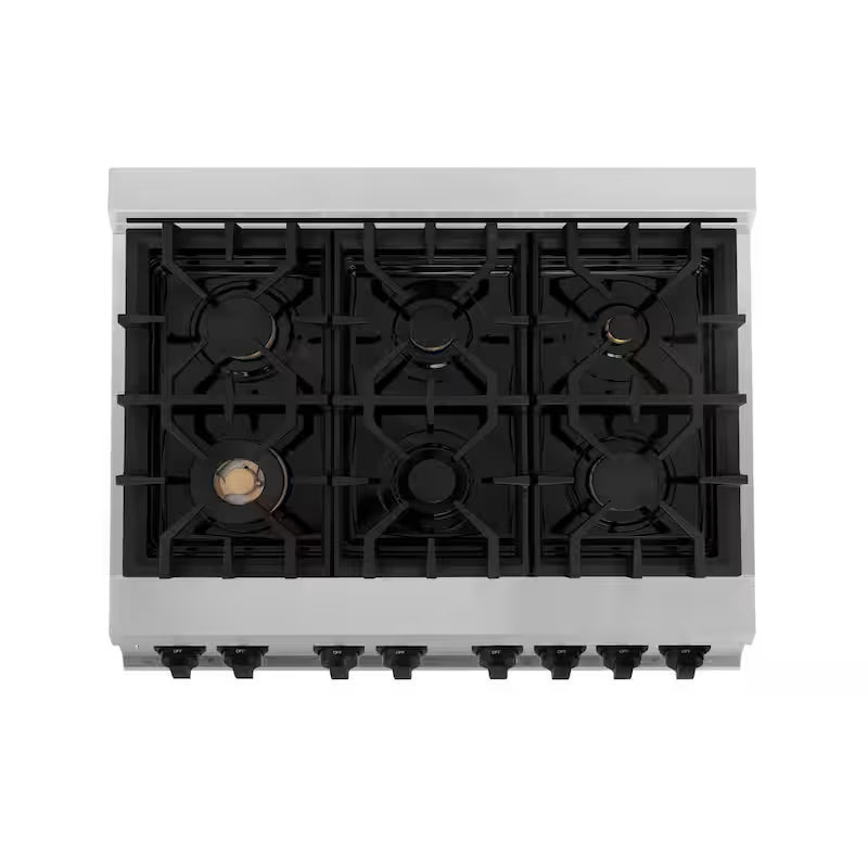 36 in. 6 Burner Dual Fuel Range in Stainless Steel, White Matte and Matte Black L748463
