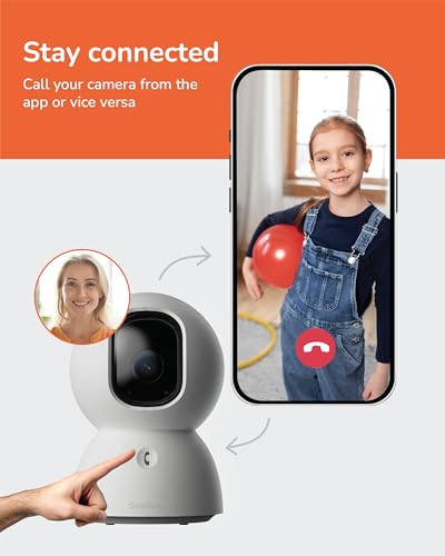 Indoor Pan-Tilt Security Camera with SD Card, 2.4k Video V345696