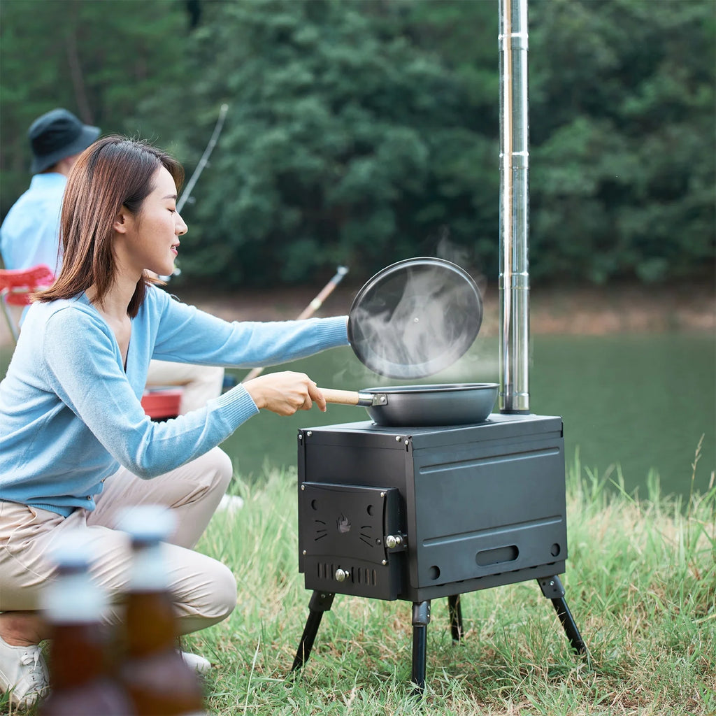 Portable Wood Burning Camp Tent with Chimney D483878