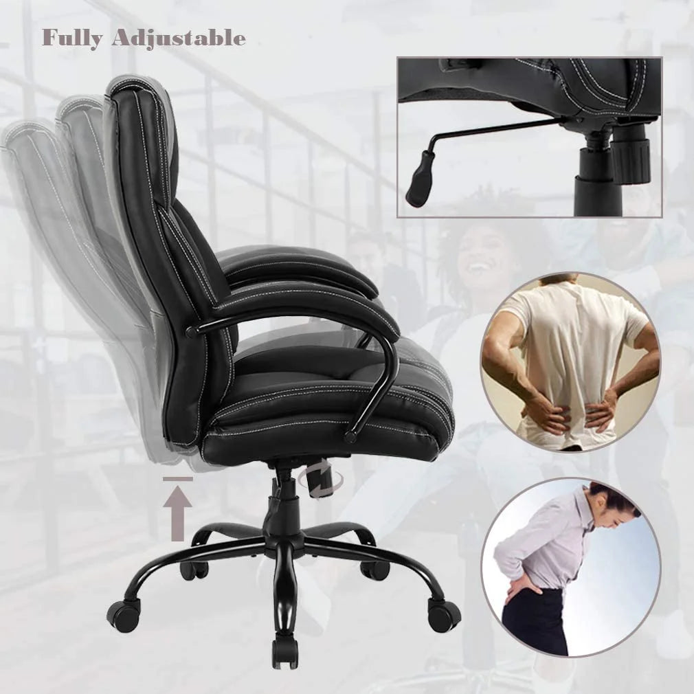Black High Back Ergonomic Computer Chair with Lumbar Support U38486