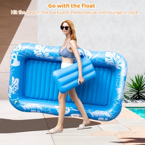 Inflatable Tanning Pool Lounger Float with Sprinkler P6337