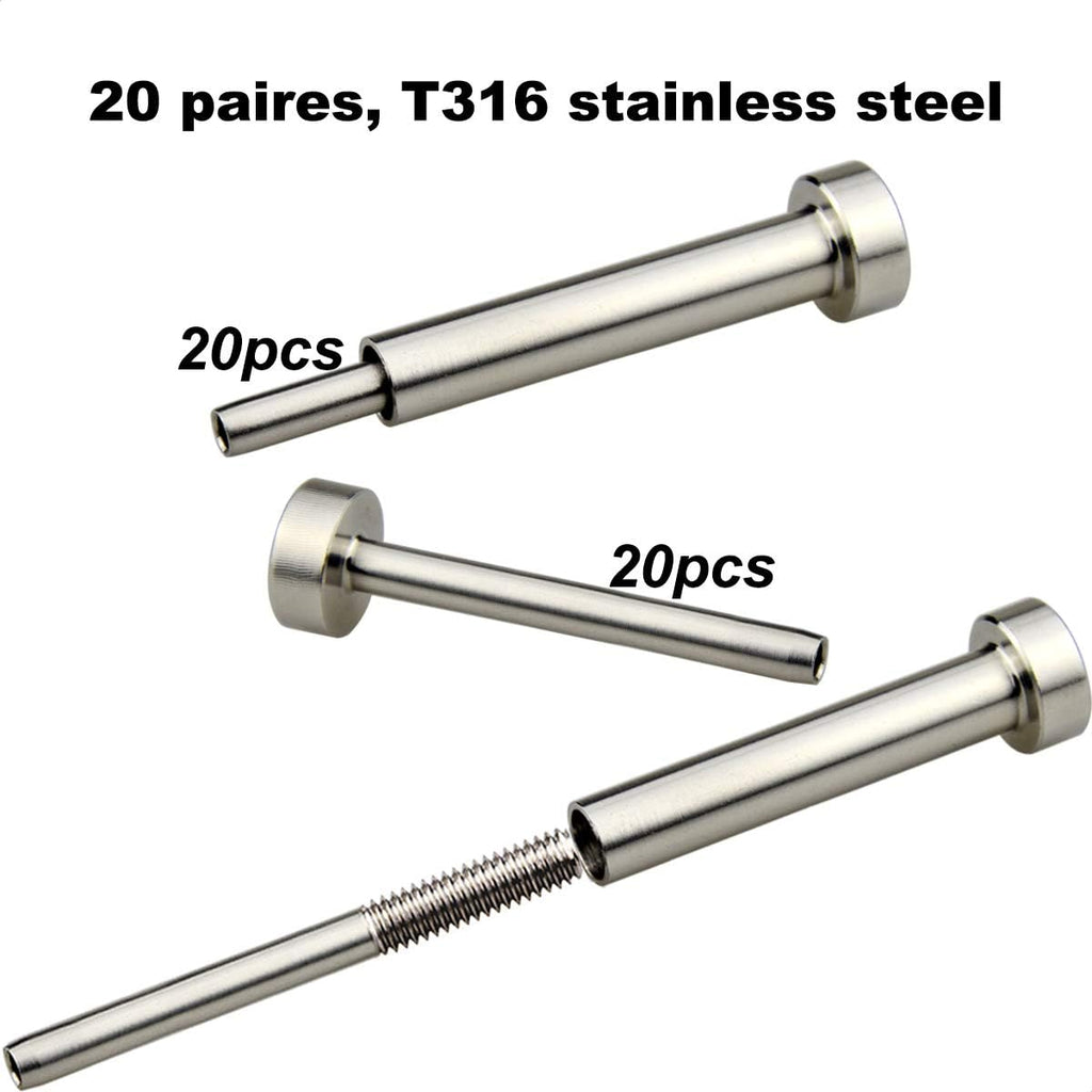 Stainless Steel Cable Railing Hardware Kit, 20 Pairs D39846