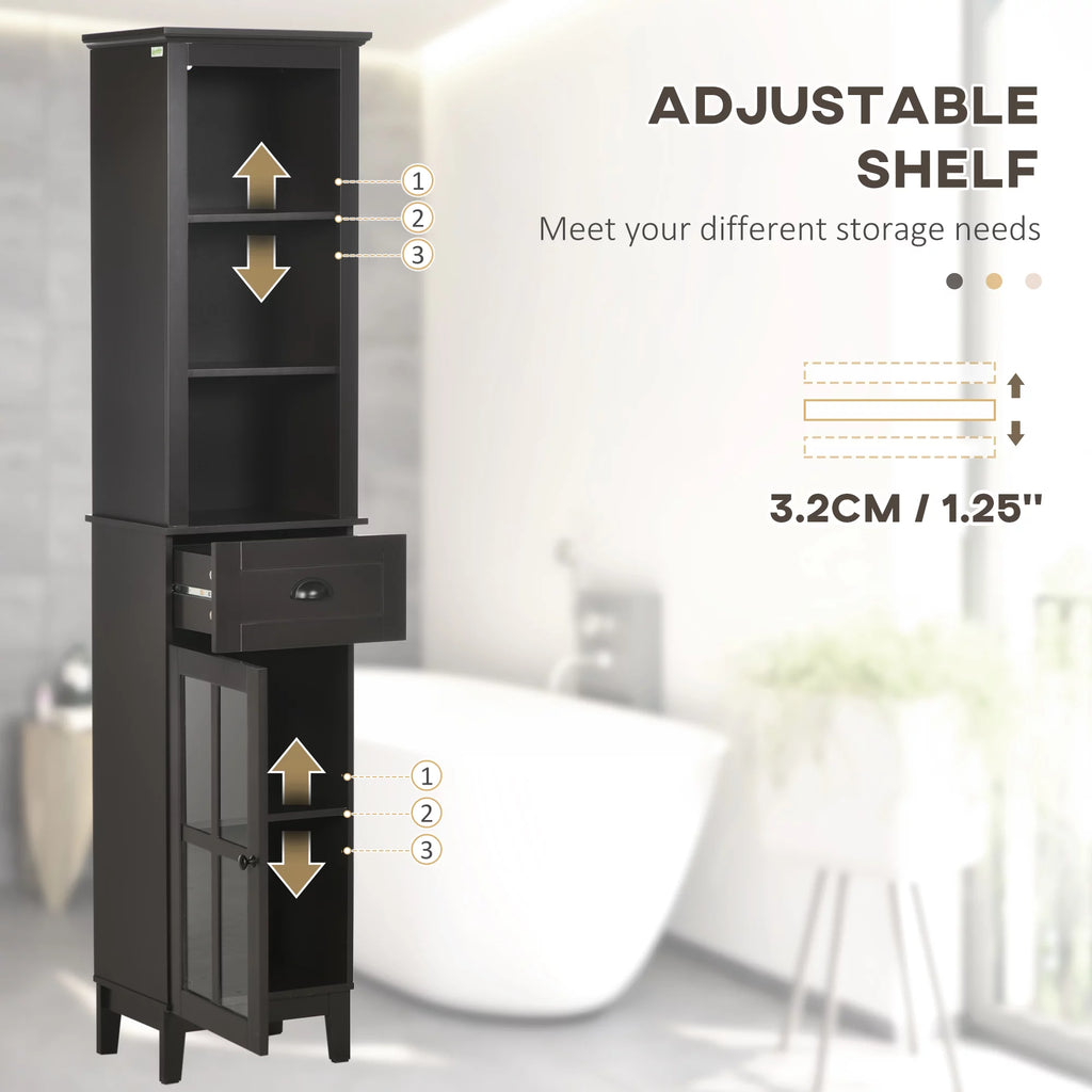 Slim Bathroom Storage Cabinet with Door & Shelves X46331