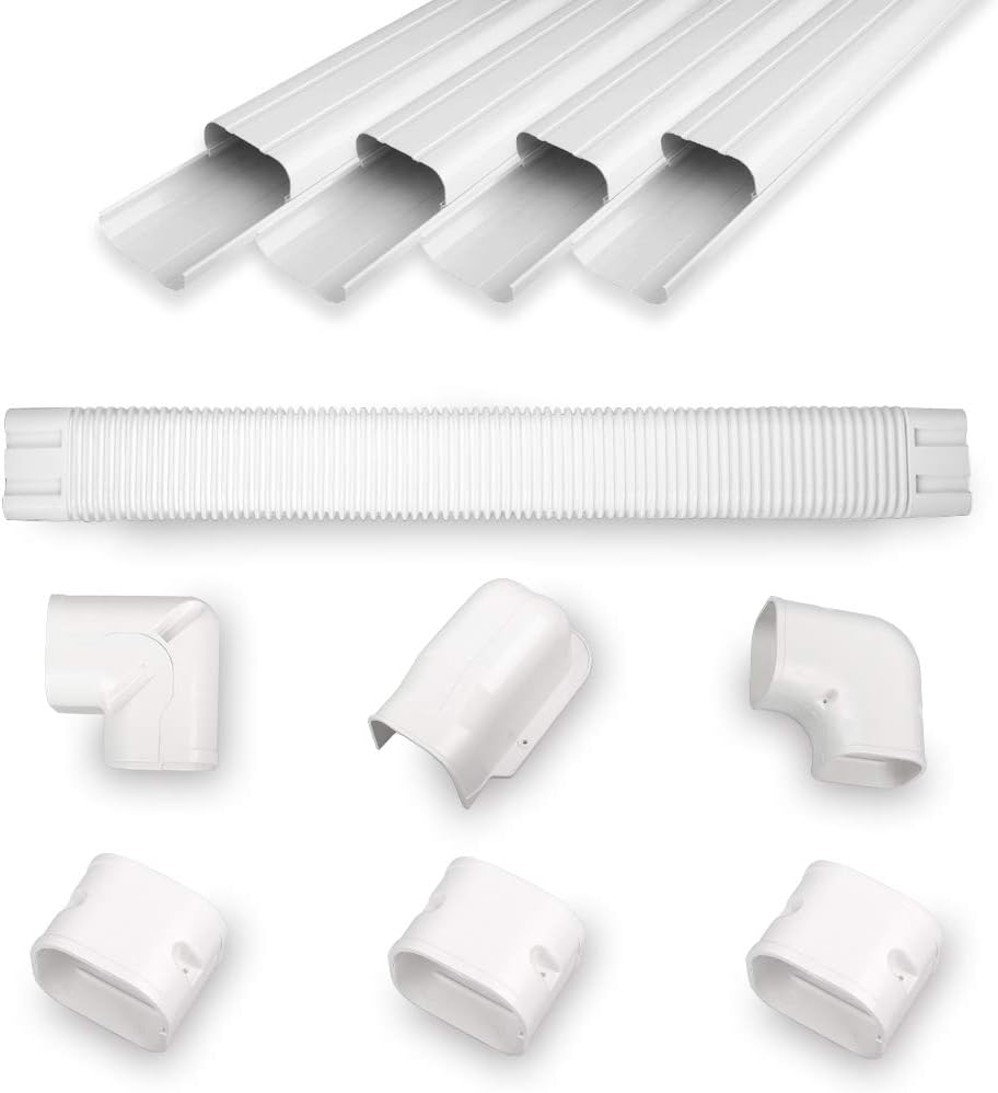 16.5Ft PVC Line Set Cover Kit for Ductless Mini Split Air Conditioners H17972