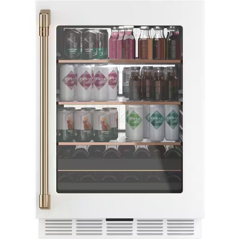 24 in. 14-Bottle Wine and 126-Can Beverage Cooler in Matte White U22125