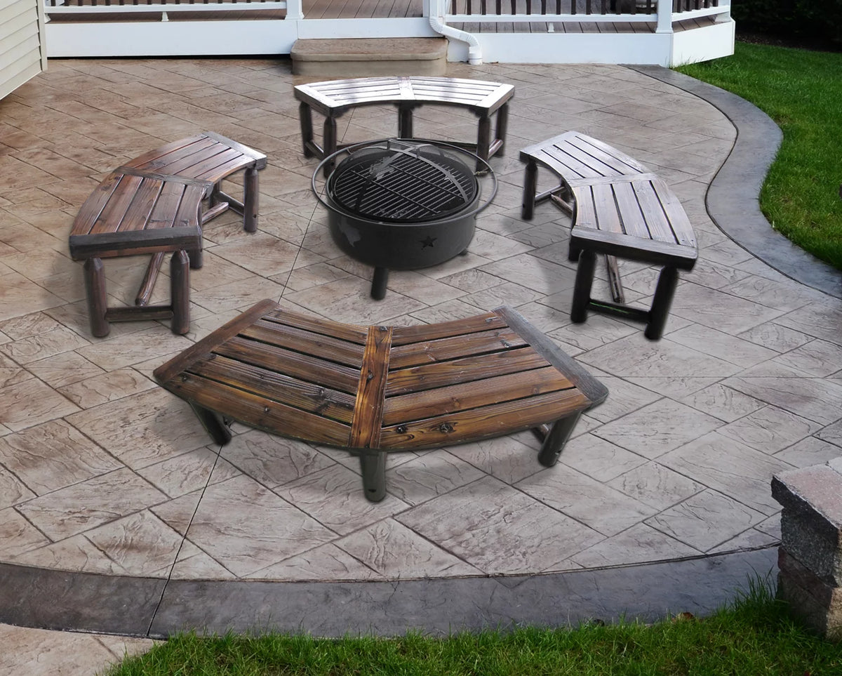 Char-log Curved Bench M55683