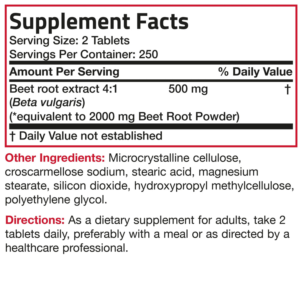 Beet Root 2000mg Vegetarian Tablets I7202