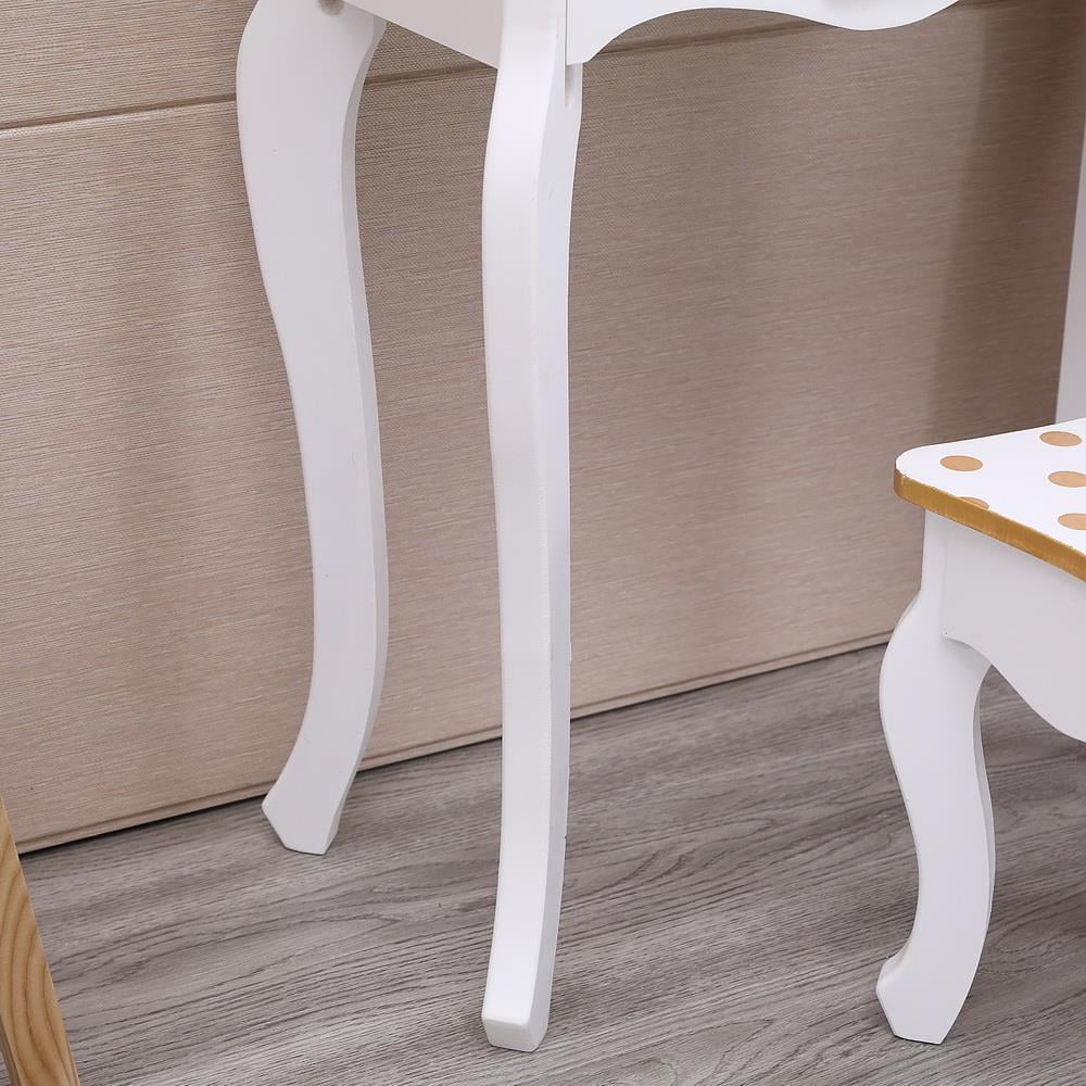 Kids Vanity Table and Stool Set with 3 Mirrors T210
