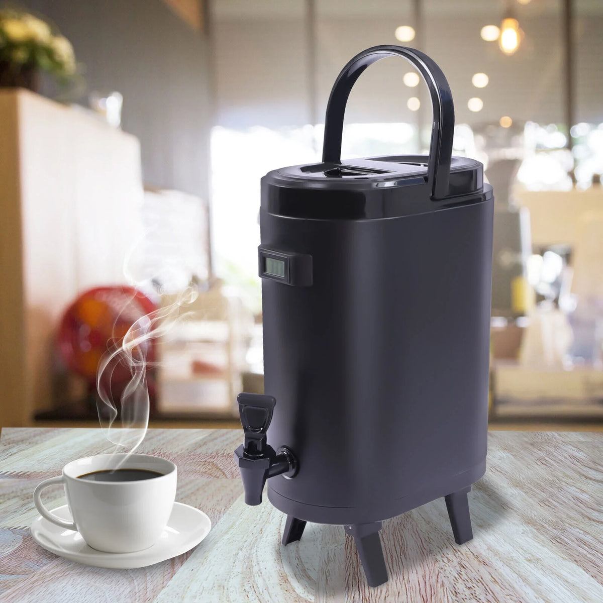 Black Insulated Beverage Dispenser with Handle Y861